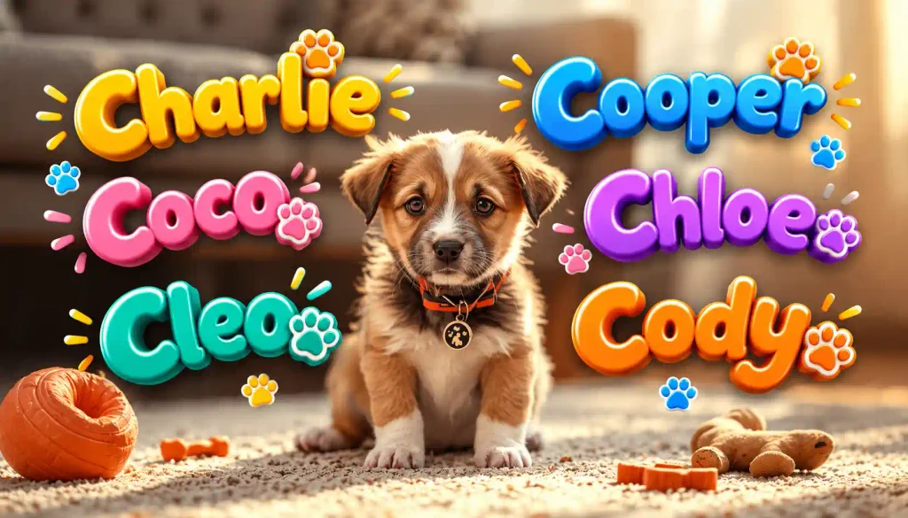 Young puppy learning and bonding while choosing a suitable dog name