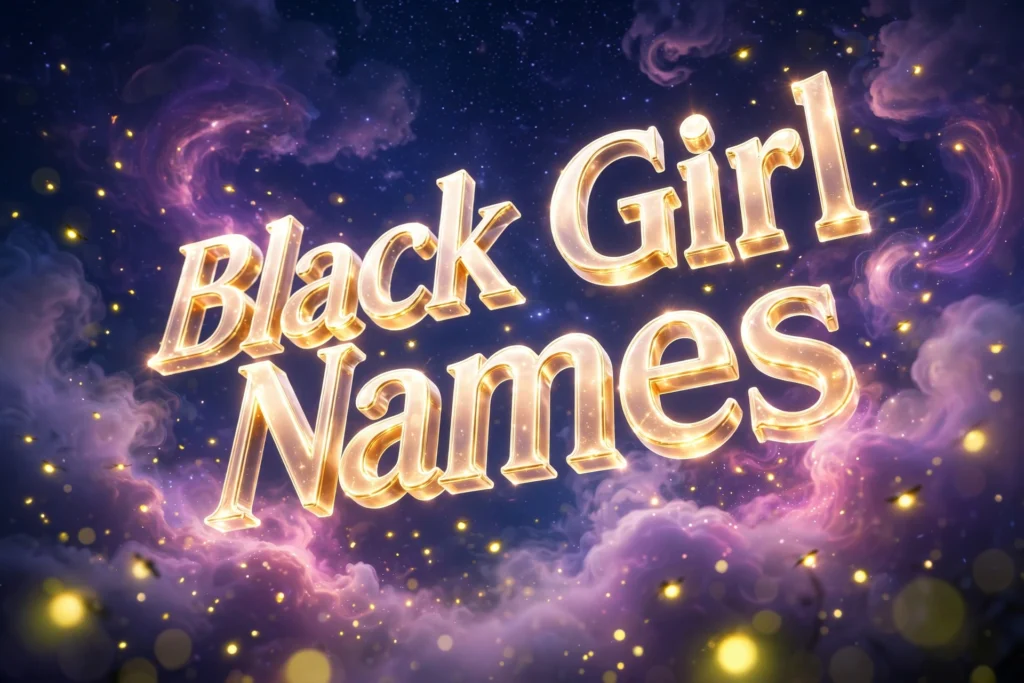 Illustration of strong and bold names for black girls with powerful meanings